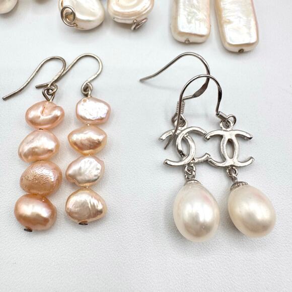 20 Pair Genuine Pearl Shell Earring Lot Pearlcore Sirencore Beach Wedding Bridal - Picture 5 of 16